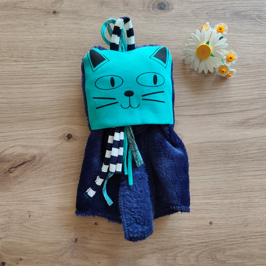 Doudou Dodyz bleu marine chat azur