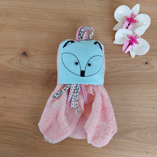 Dodyz pink fox blue plush toy