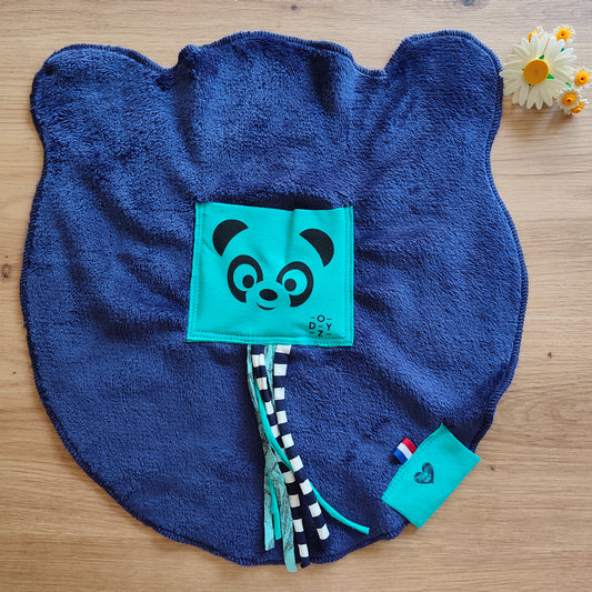 Doudou Dodyz bleu marine panda azur