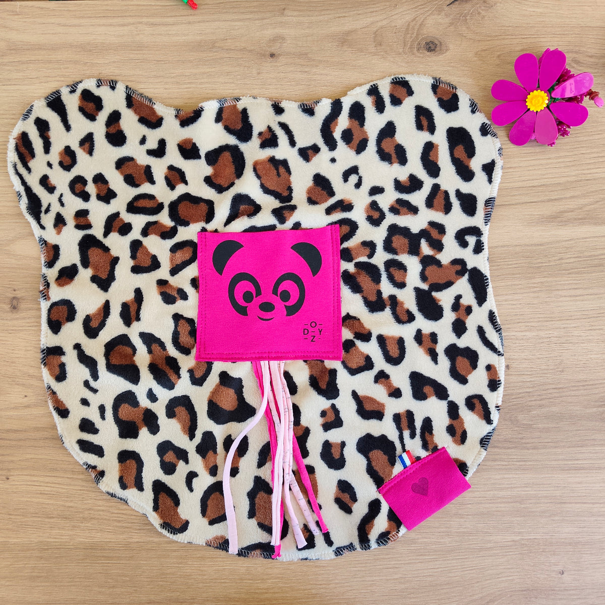 Doudou Dodyz Léopard Panda Rose