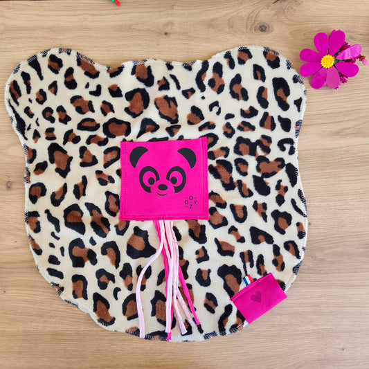 Doudou Dodyz Léopard Panda Rose