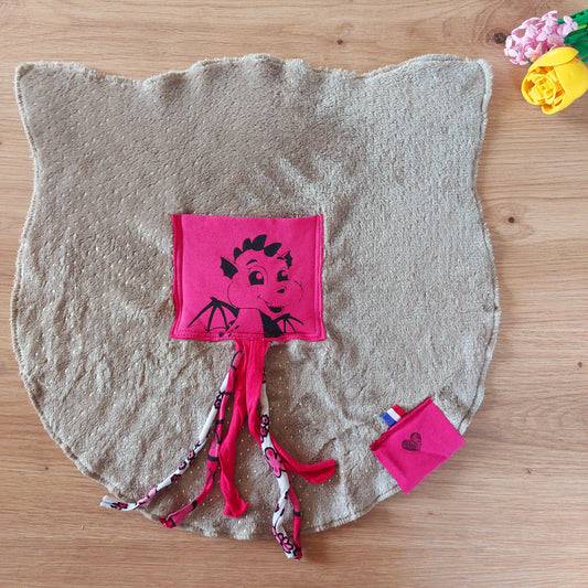 Doudou Dodyz taupe dragon fuchsia