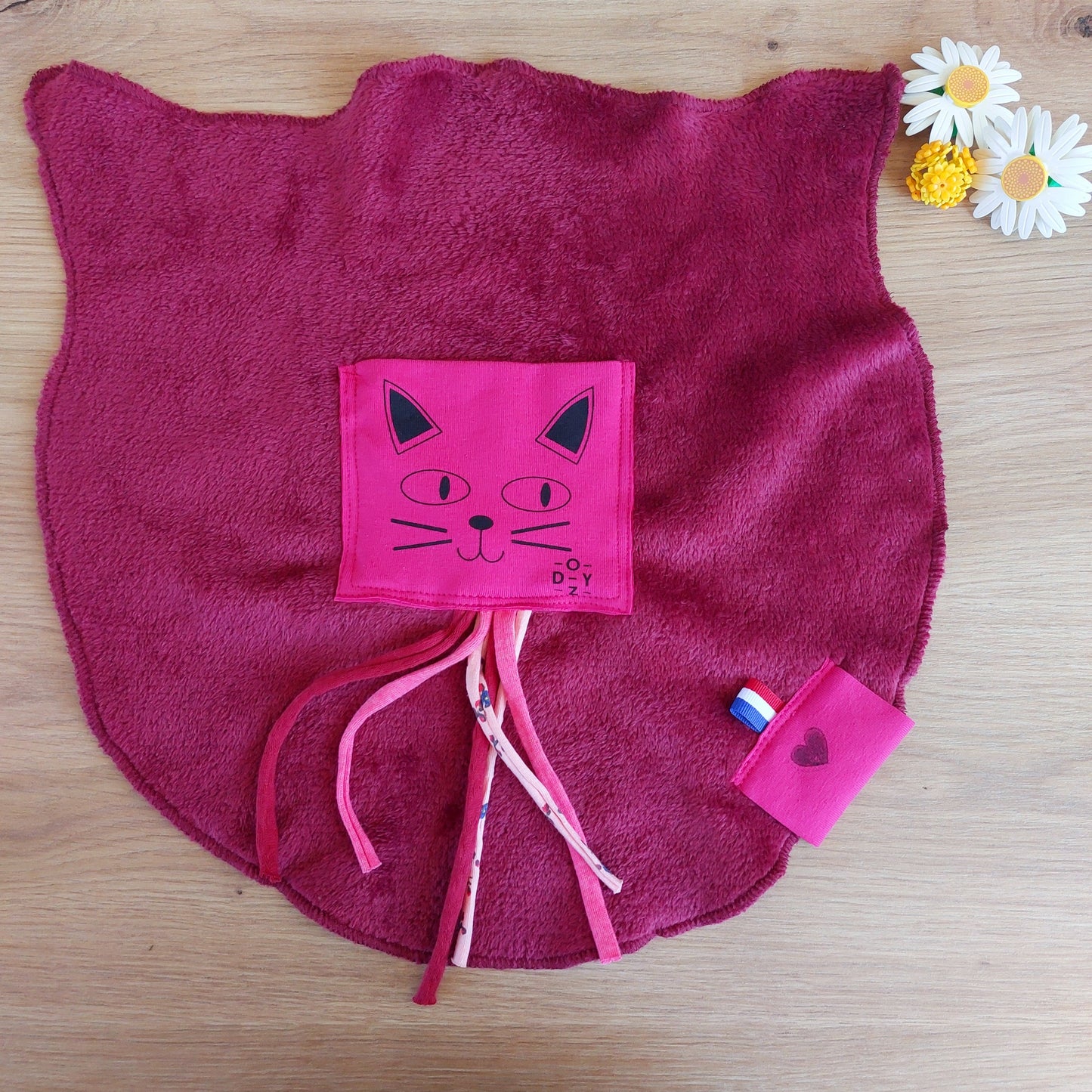 Doudou Dodyz bordeaux chat rose fuchsia