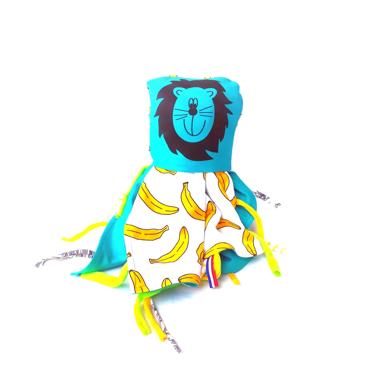 Doudou copertina banana leone turchese