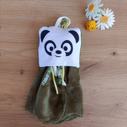 Doudou Dodyz kaki panda blanc
