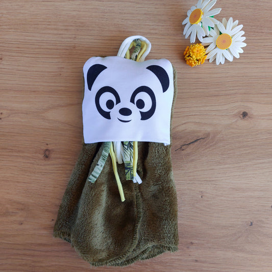 Doudou Dodyz kaki panda blanc