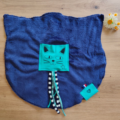 Doudou Dodyz bleu marine chat azur