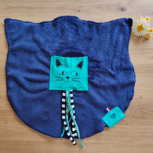 Doudou Dodyz bleu marine chat azur