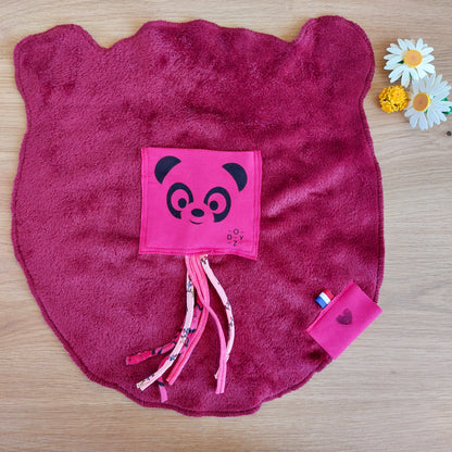 Doudou Dodyz bordeaux panda rose fuchsia