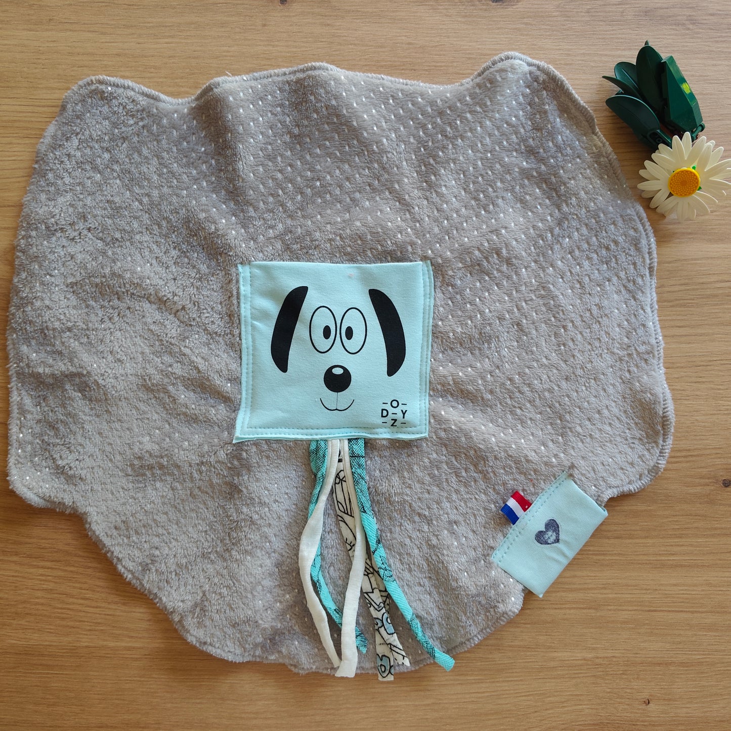 Doudou Dodyz gris chien bleu ciel