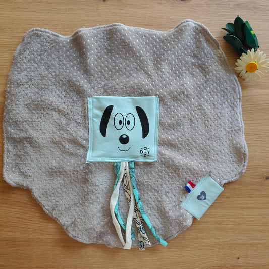 Doudou Dodyz gris chien bleu ciel