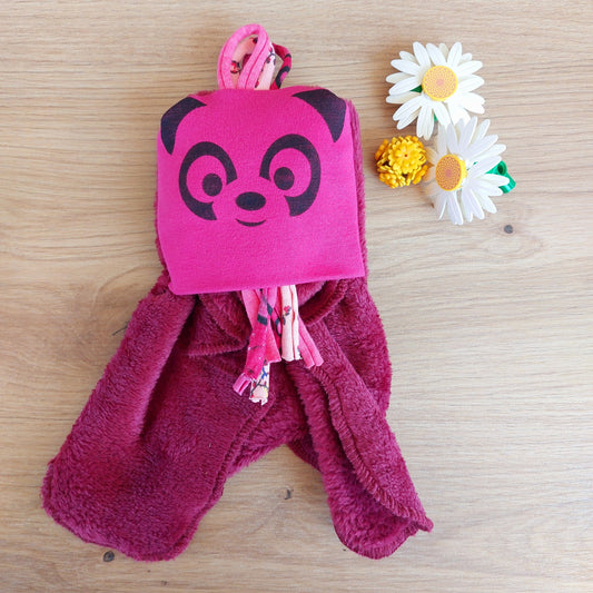Doudou Dodyz bordeaux panda rose fuchsia