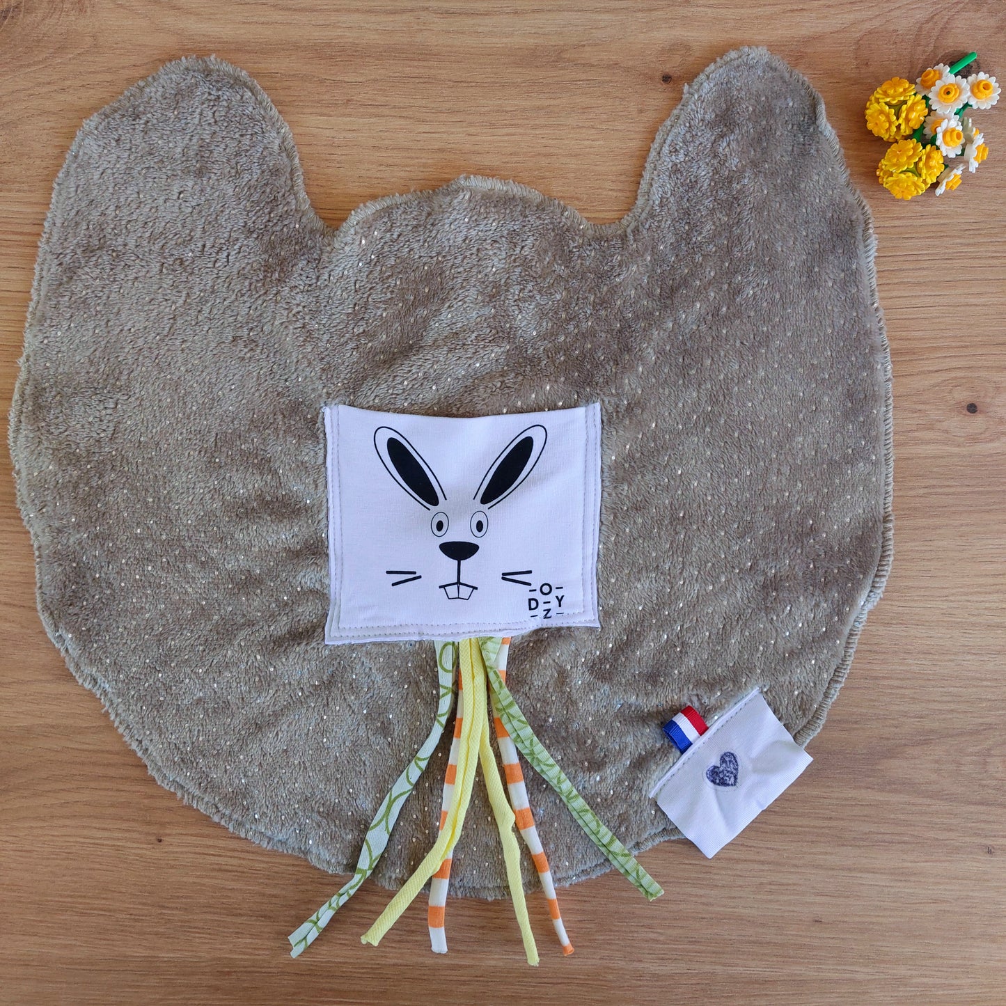 Doudou Dodyz taupe lapin blanc