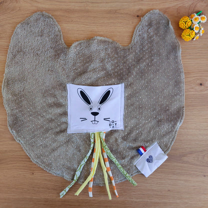 Doudou Dodyz taupe lapin blanc