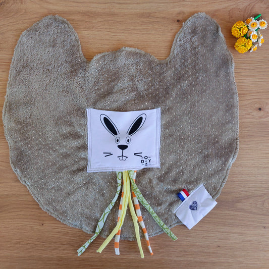 Doudou Dodyz taupe lapin blanc