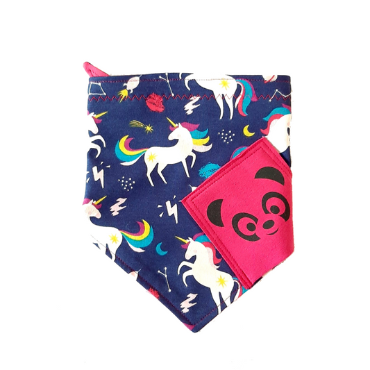 Bandana bavoir Bavbbyz licorne panda rose