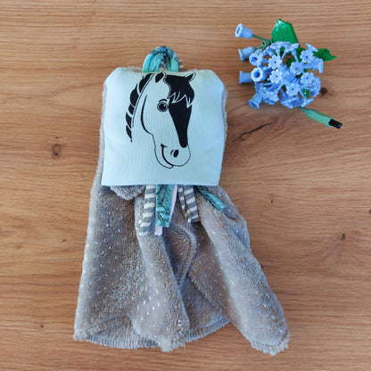 Doudou Dodyz grey sky blue horse