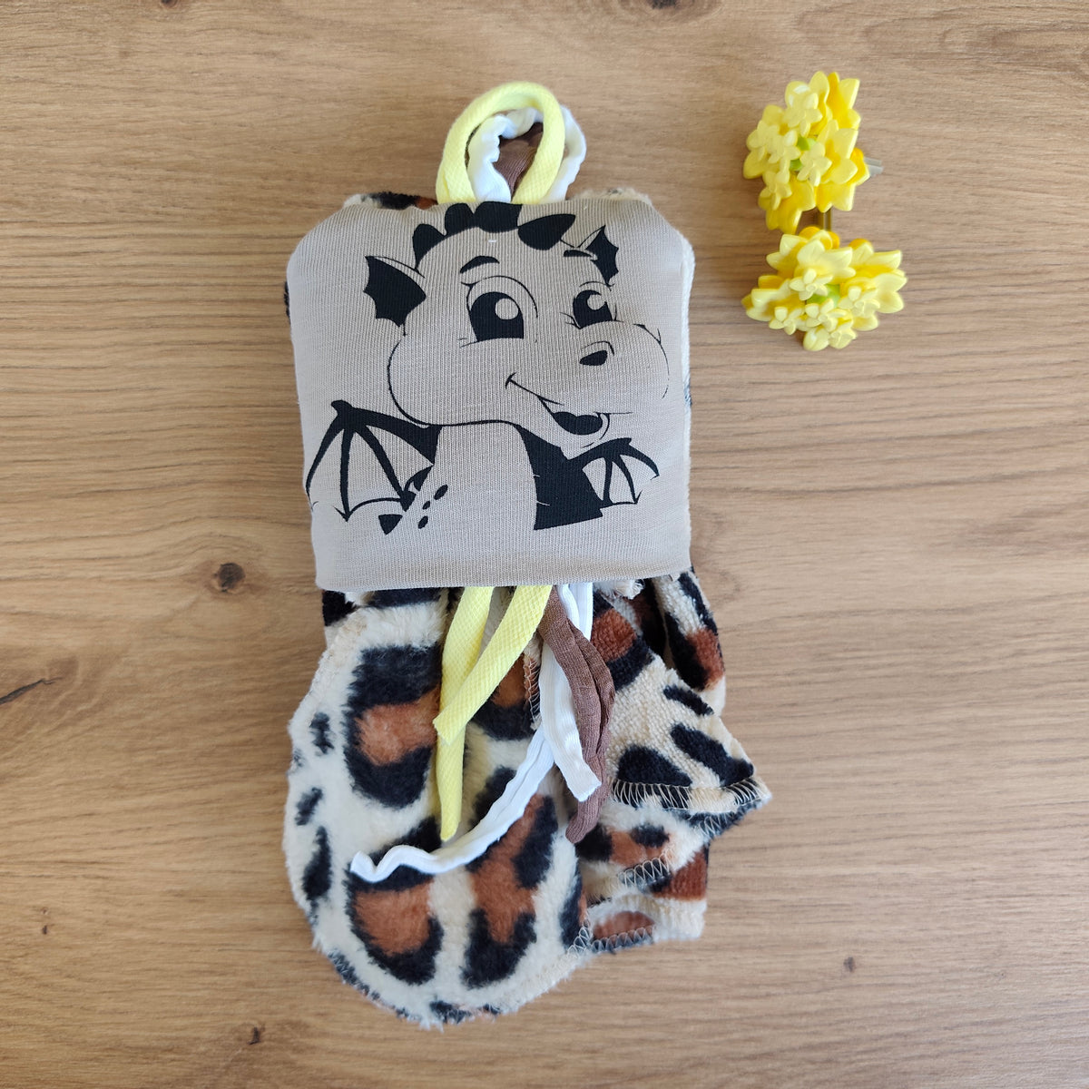 Doudou Dodyz Léopard Dragon taupe