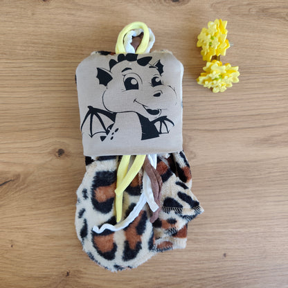 Doudou Dodyz Léopard Dragon taupe