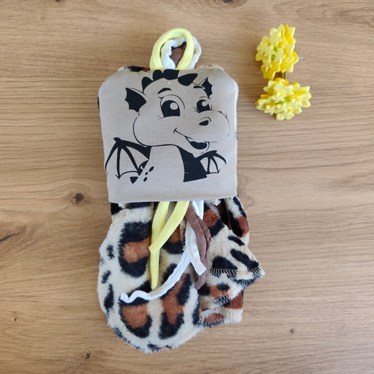 Doudou Dodyz Léopard Dragon taupe