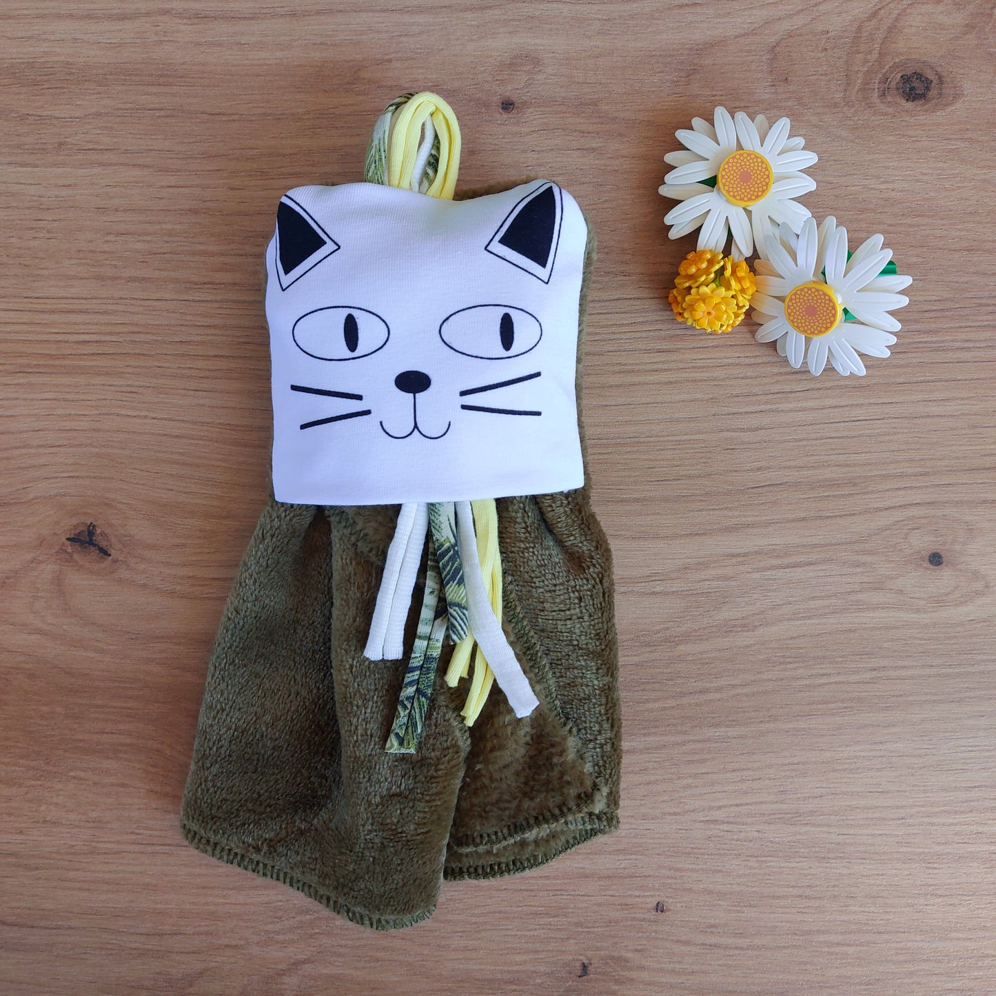 Doudou Dodyz kaki chat blanc