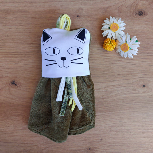 Doudou Dodyz kaki chat blanc