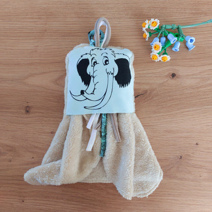 Doudou Dodyz beige mammut azzurro