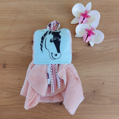 Doudou Dodyz pink sky blue horse