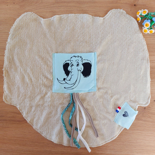 Doudou Dodyz beige mammut azzurro