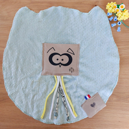 Doudou Dodyz blue owls taupe