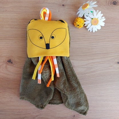 Doudou Dodyz kaki renard jaune