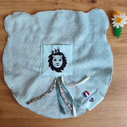 Doudou Dodyz bleu ciel lion bleu