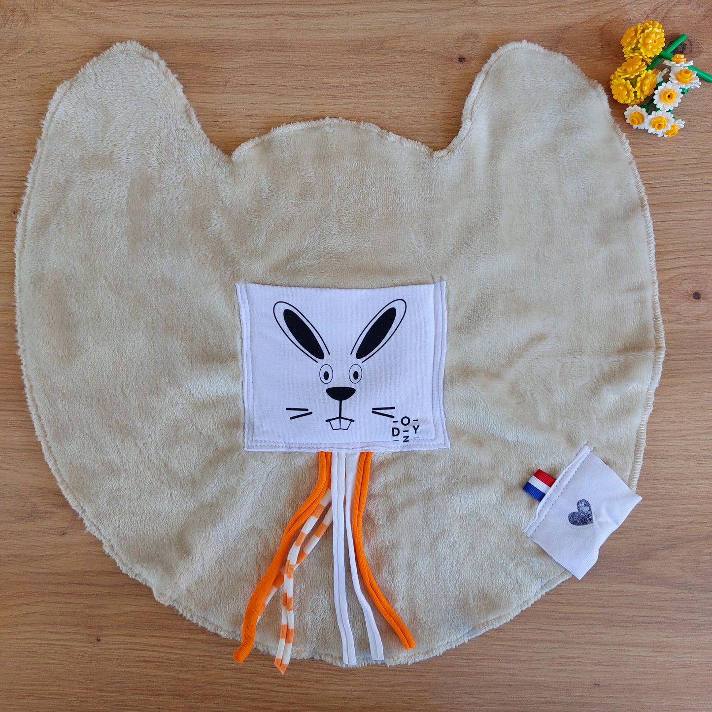 Doudou Dodyz beige lapin blanc