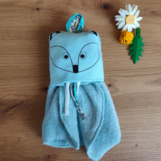 Doudou Dodyz bleu ciel renard bleu