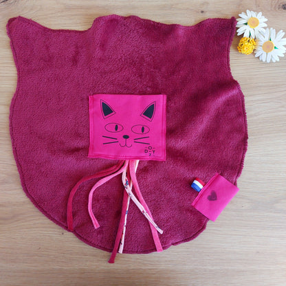 Doudou Dodyz bordeaux chat rose fuchsia