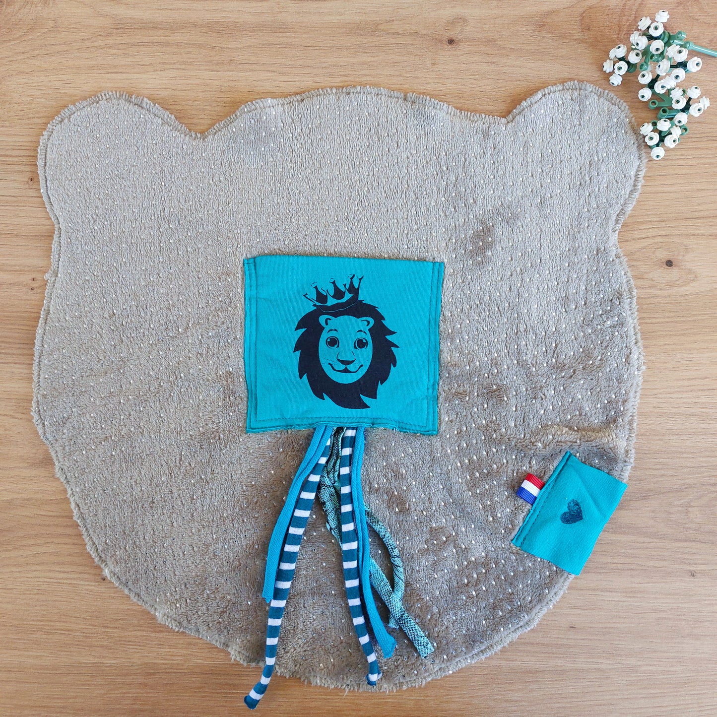 Doudou Dodyz taupe lion turquoise