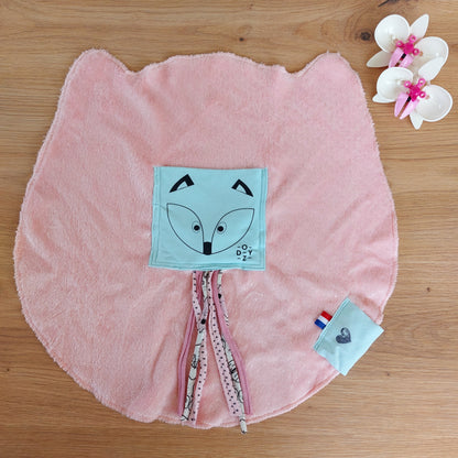 Dodyz pink fox blue plush toy