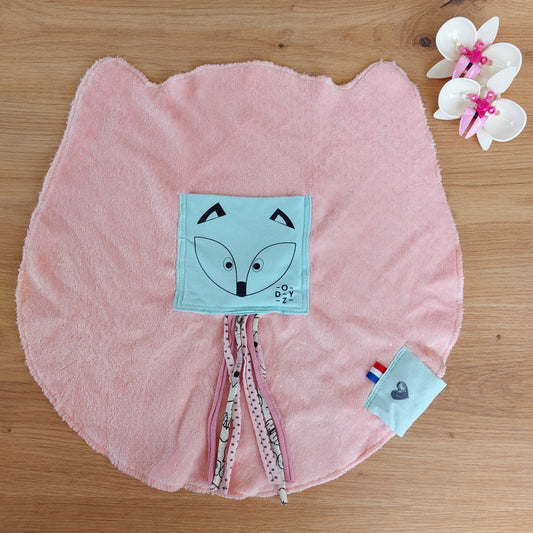 Dodyz pink fox blue plush toy