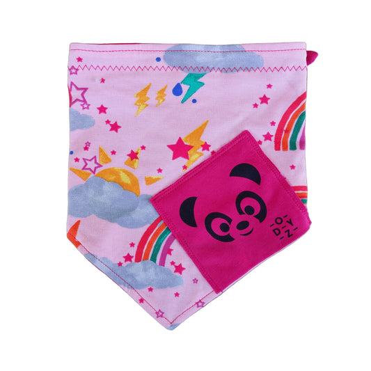 Bandana bavoir Bavbbyz ciel rose panda