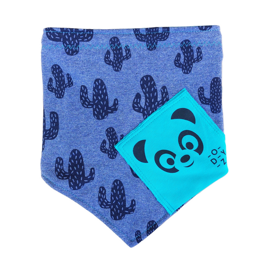 Bandana bavoir Bavbbyz cactus panda bleu