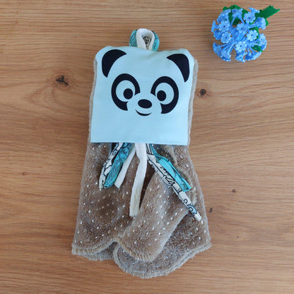 Taupe blue panda Dodyz comforter