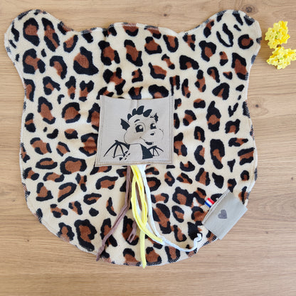 Doudou Dodyz Léopard Dragon taupe