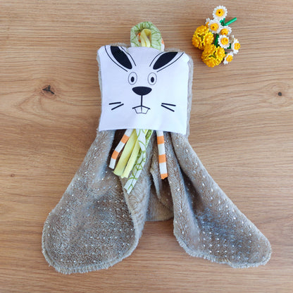 Doudou Dodyz taupe lapin blanc